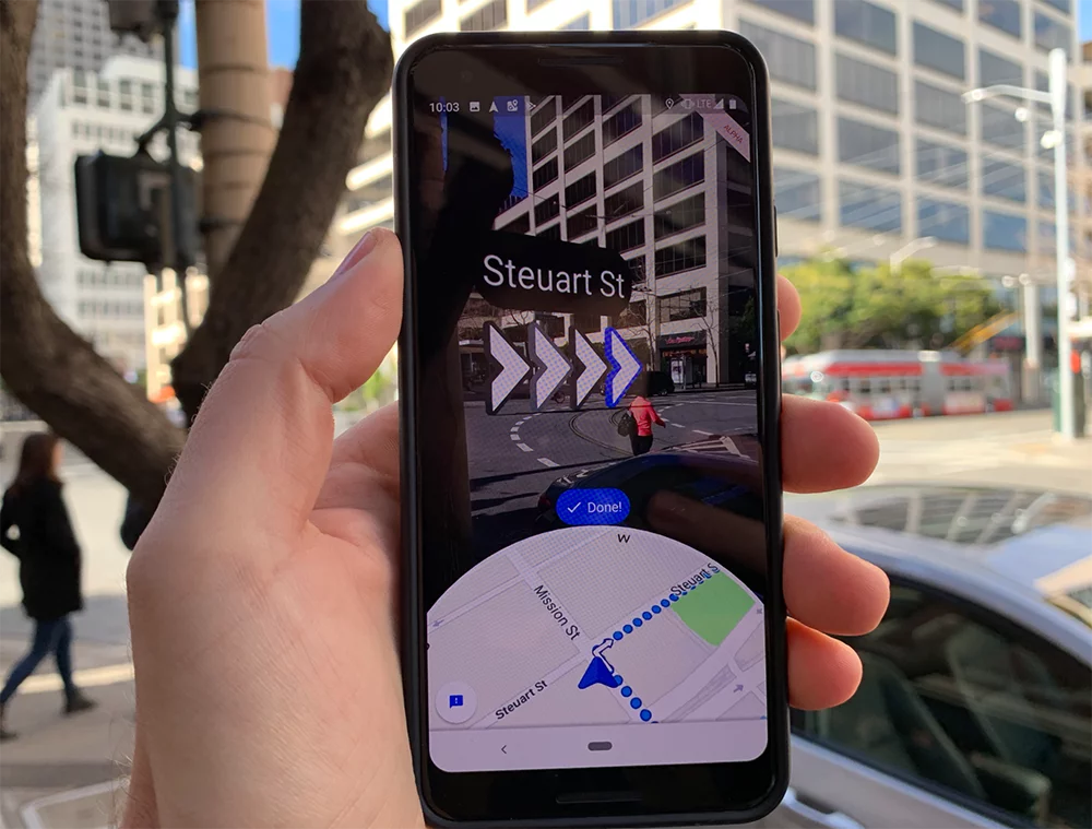 Google Maps with AR functionality
