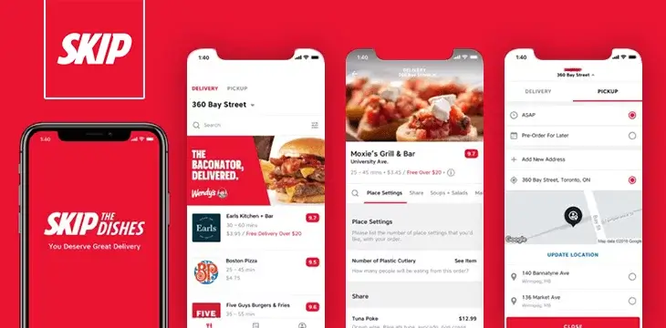SkipTheDishes App User Interface