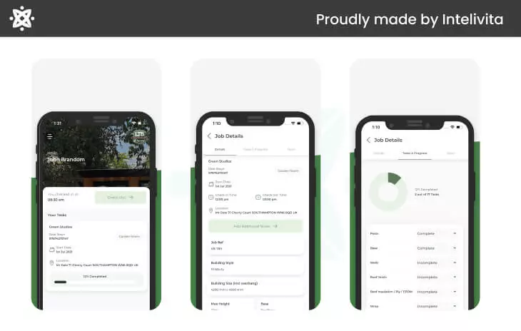 User Interface of London Timber App developed by Intelivita