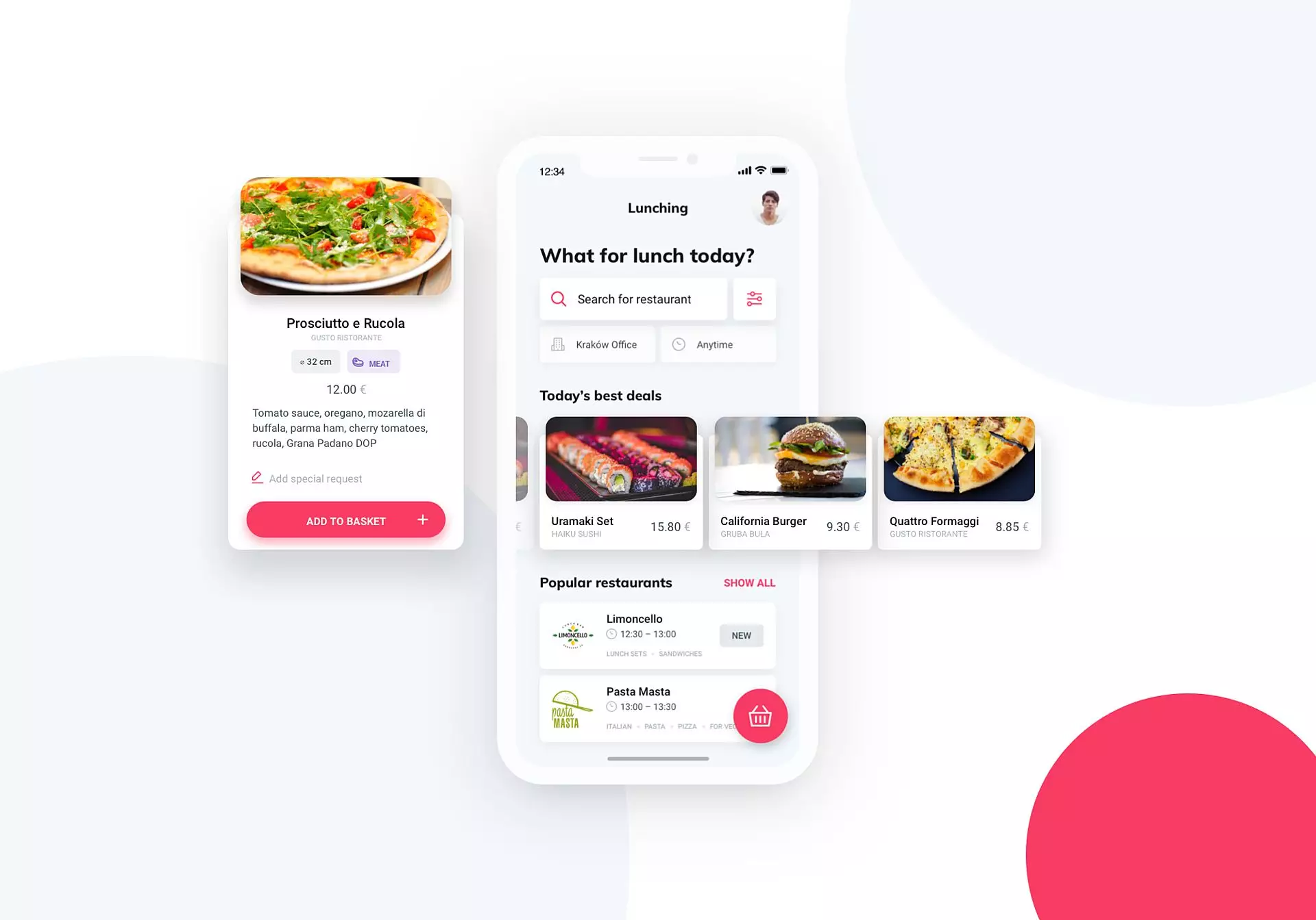 Lunching App User Interface