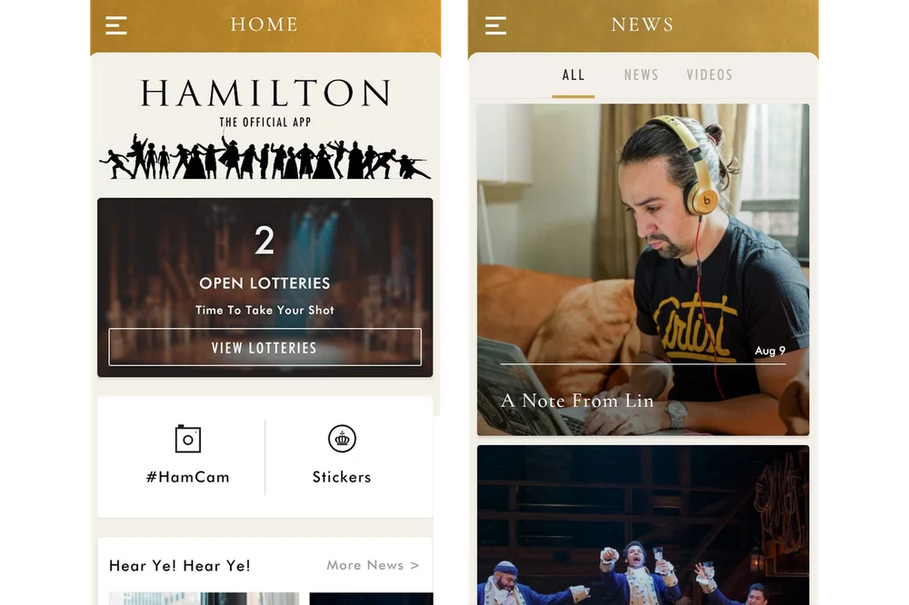 Hamilton App User Interface