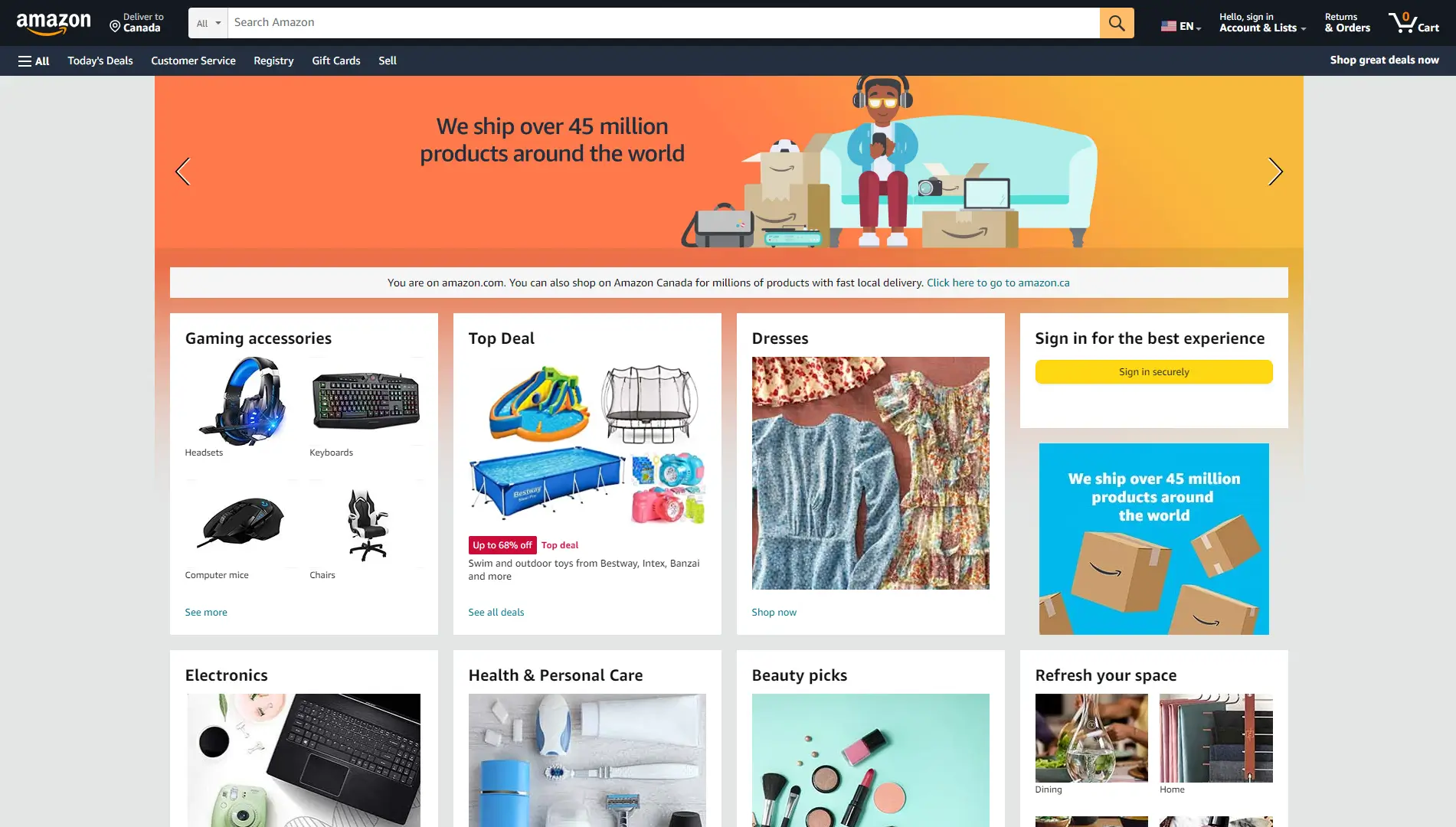 Image showing Amazon Online Marketplace's Homepage.