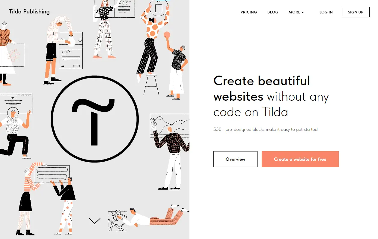 Image showing Tilda website's homepage.