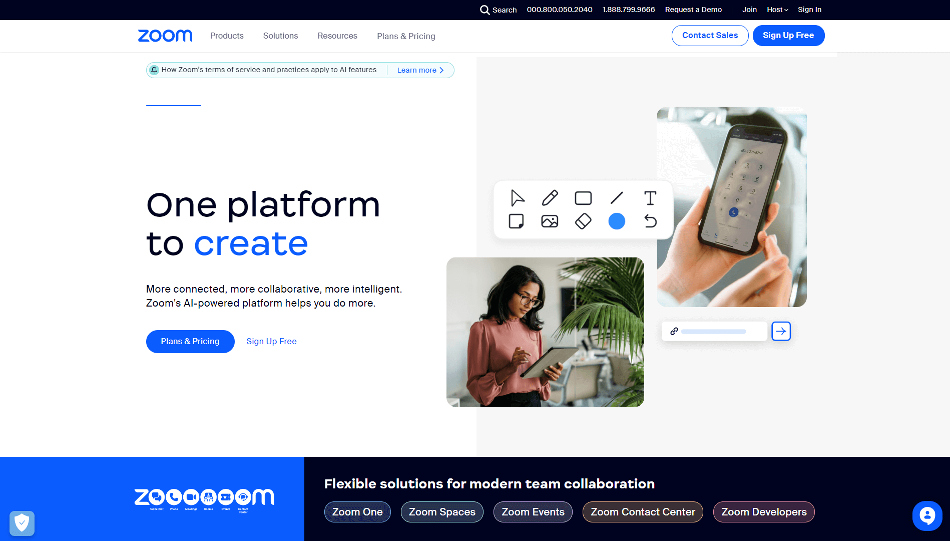 Graphic showing Zoom site's homepage.