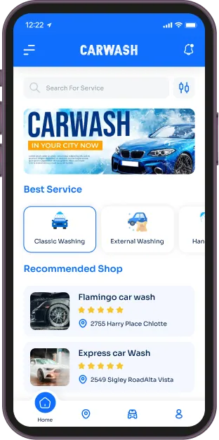 Car Wash App mockup