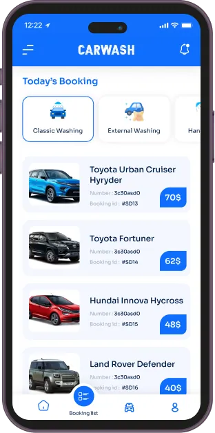 Car Wash Application mockup