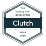 Clutch's top mobile app developers badge.