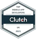 Clutch's top mobile app developers badge.