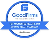 GoodFirms Top Augmented Reality and Virtual Reality Company badge.