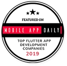 Mobile App Daily's top Flutter app development companies badge.