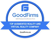 Goodfirms Top Augmented Reality and Virtual Reality Company badge.