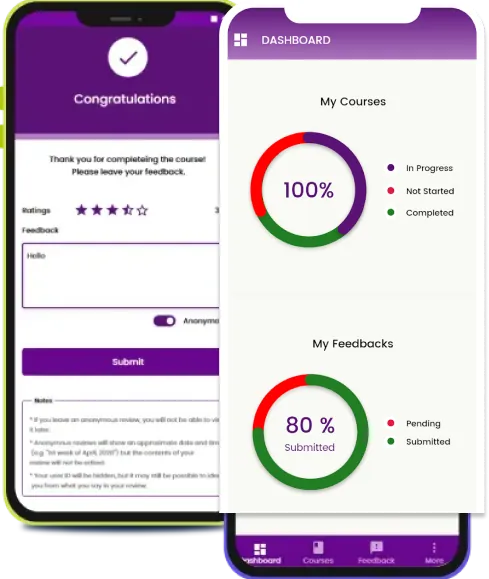 Meritec Digital Learning app's mockup