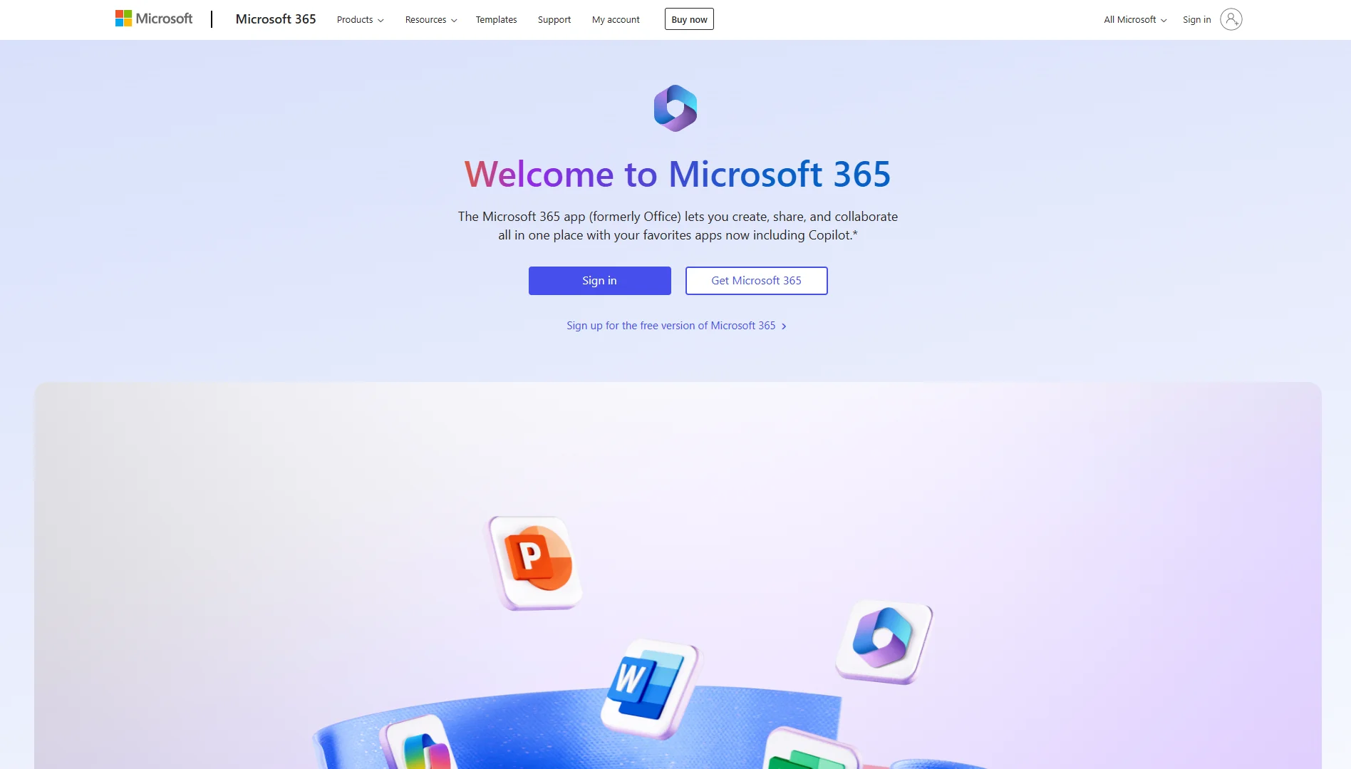 Microsoft 365 site homepage image.