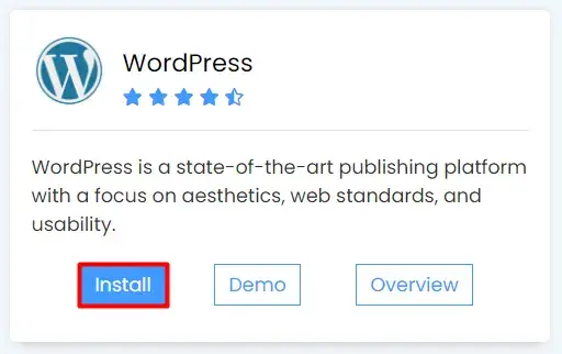Softaculous WordPress Install
