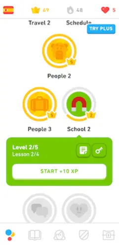 Duolingo app interface.