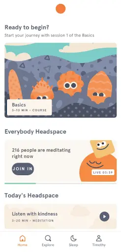 Headspace mobile app image.