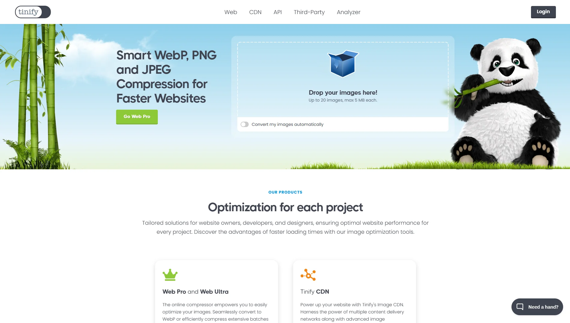 TinyPNG website homepage image.