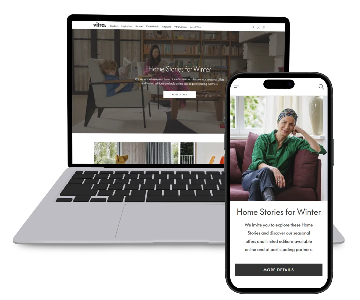 Vitra Mobile and Desktop version website image.