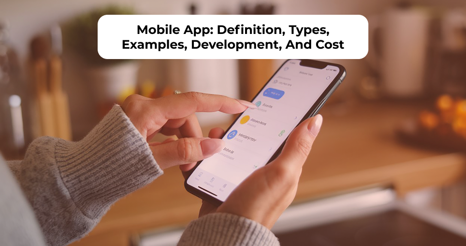 Definition of mobile apps with types, popular examples, development process, and cost breakdown