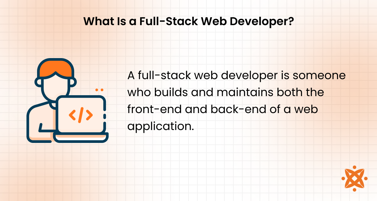 Role and responsibilities of a full-stack web developer managing frontend and backend technologies