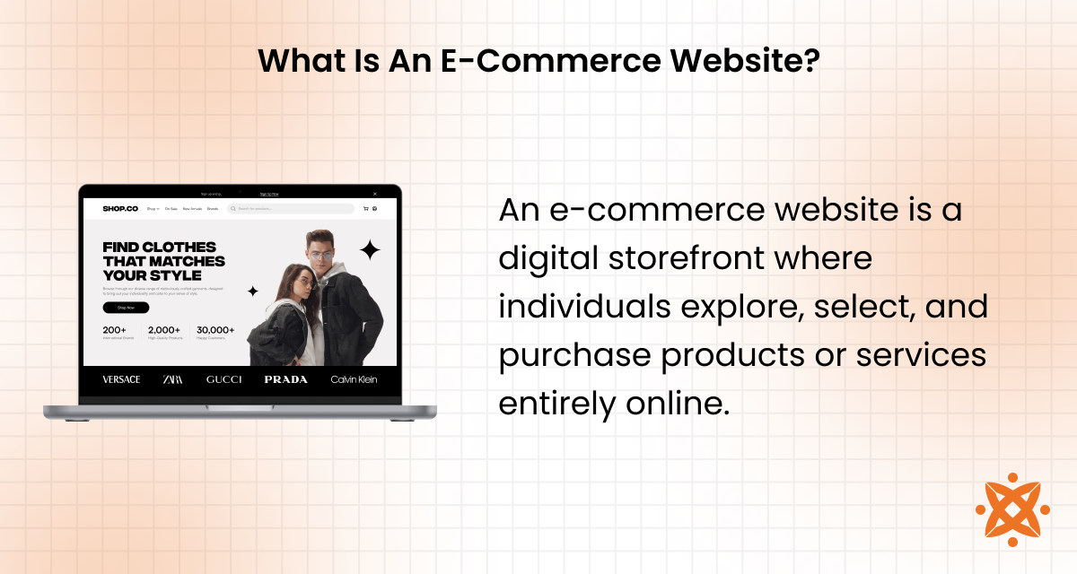 Explanation of an eCommerce website with shopping cart and online payment system illustration